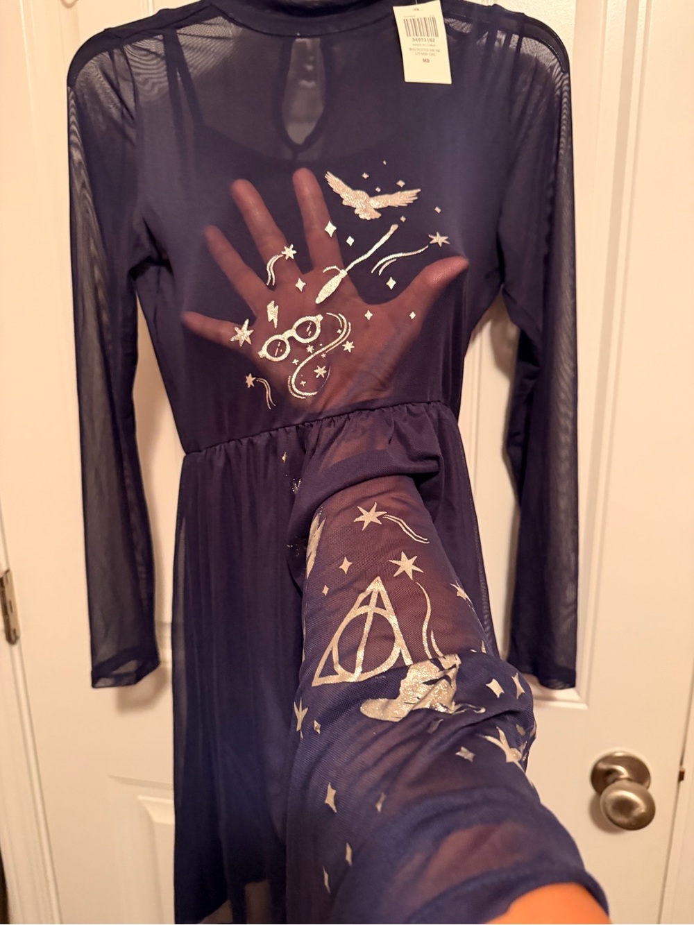 NWT Harry Potter Icons Mesh Long-Sleeve Dress